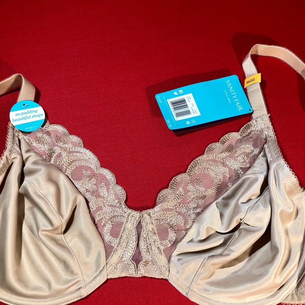 NWT VANITY FAIR bra 36DD cream non padded no poke - Picture 9 of 14